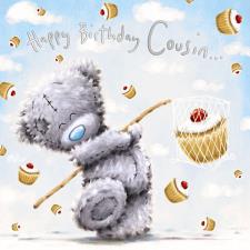 Cousin Softly Drawn Me to You Bear Birthday Card Image Preview